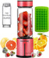 Portable Blender for Smoothies Glass Bottle Mini Smoothie Juicer Smoothies Mixer Cordless handheld juicer Maker jet blend Shake Cup USB Rechargeable jar Travel Fruit Personal battery powered